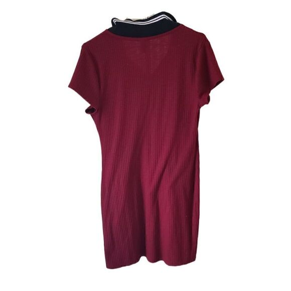 Wild Fable Short Sleeve Quarter-Zip Collared Rib Knit Dress - Picture 2 of 3